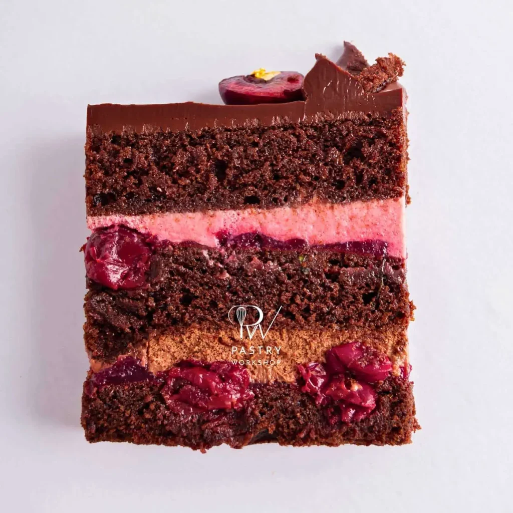 Slice of momofuku chocolate cake