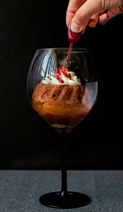 Jasmine Raspberry Baba au Rhum