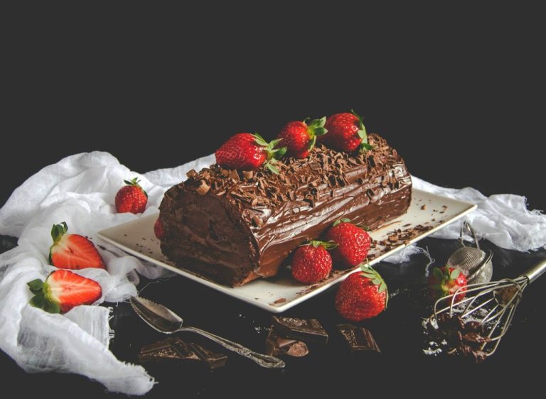 Chocolate mousse cake roll