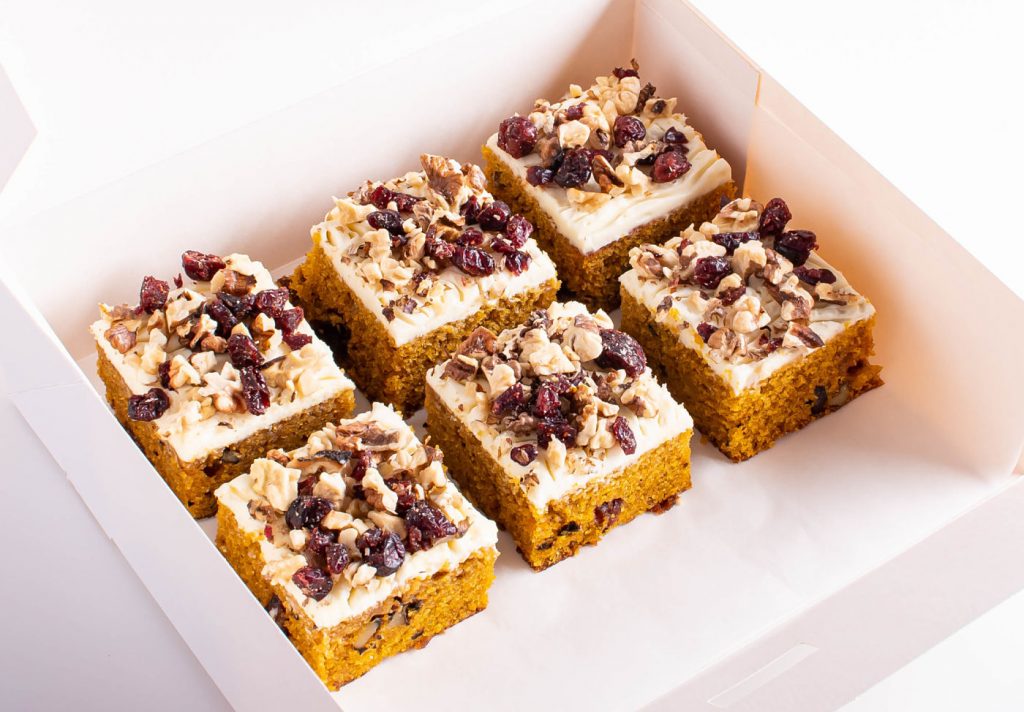 Pumpkin Cranberry Bars with Cream Cheese