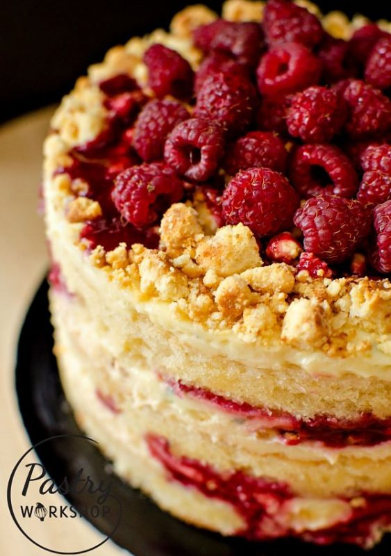 Momofuku-Style Basil Raspberry Cake