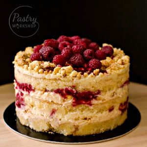Momofuku-Style Basil Raspberry Cake