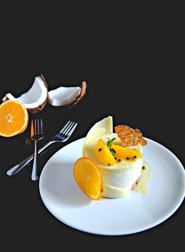 White chocolate passion fruit petit gateaux