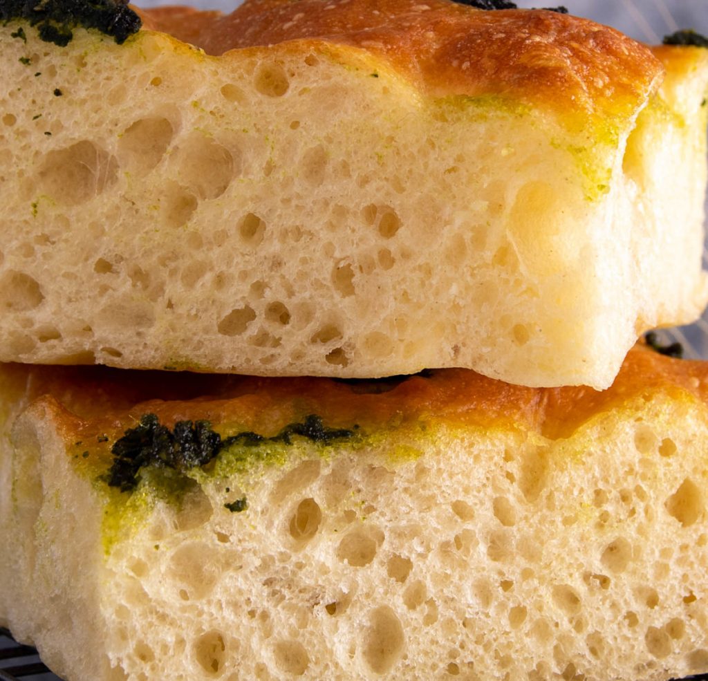Focaccia with Green Pesto