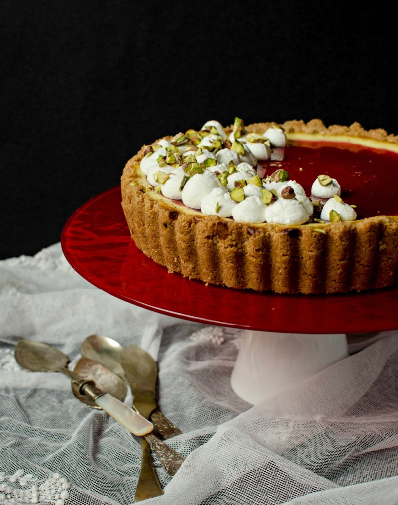 Pistachio Cherry Cheesecake Tart