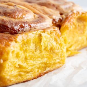 Pumpkin cinnamon rolls with cream cheese frosting