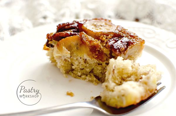 Upside Down Banana Pecan Cake